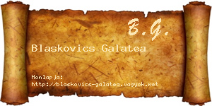 Blaskovics Galatea névjegykártya
